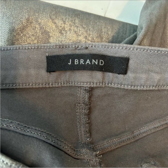 J Brand Leenah High Rise Metallic Silver‎ Python Jeans Size 32 - Picture 11 of 14